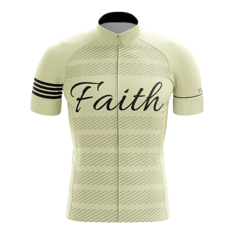 Faith Cream Color Short Sleeve Cycling Jersey Vintage Jersey Tee