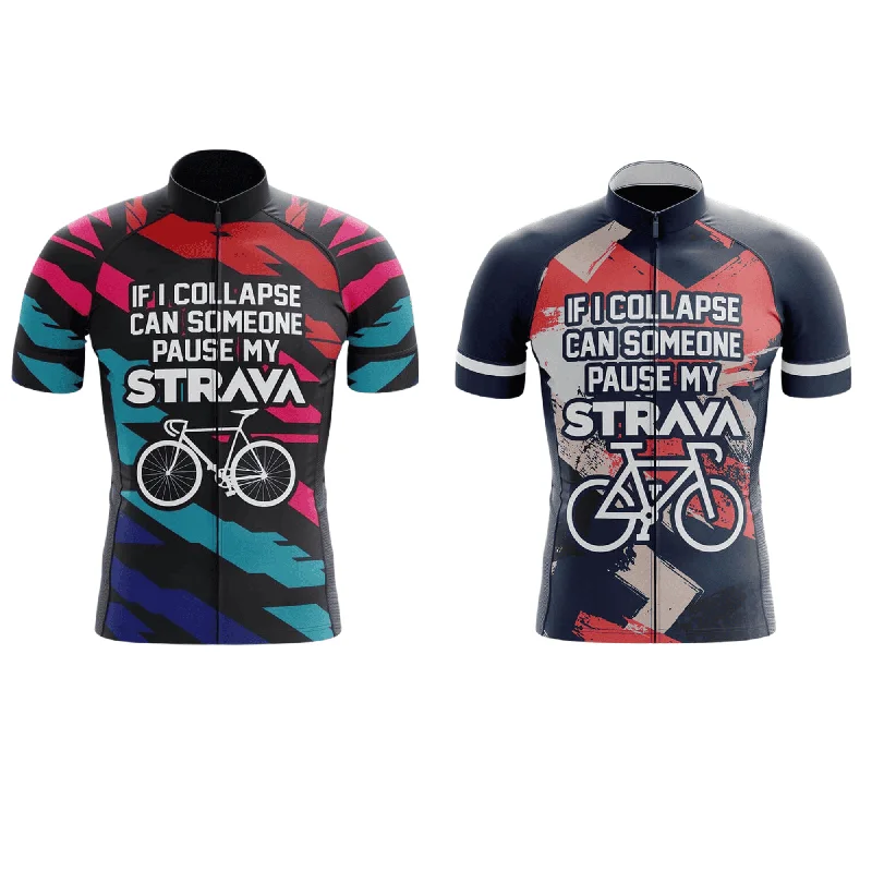 If I Collapse, Pause My Strava Cycling Jersey Bundle Floral Jersey Blouse