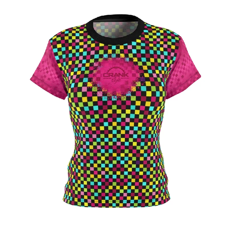 Loud Multi Pink Checker MTB Jersey Branded Jersey Tee