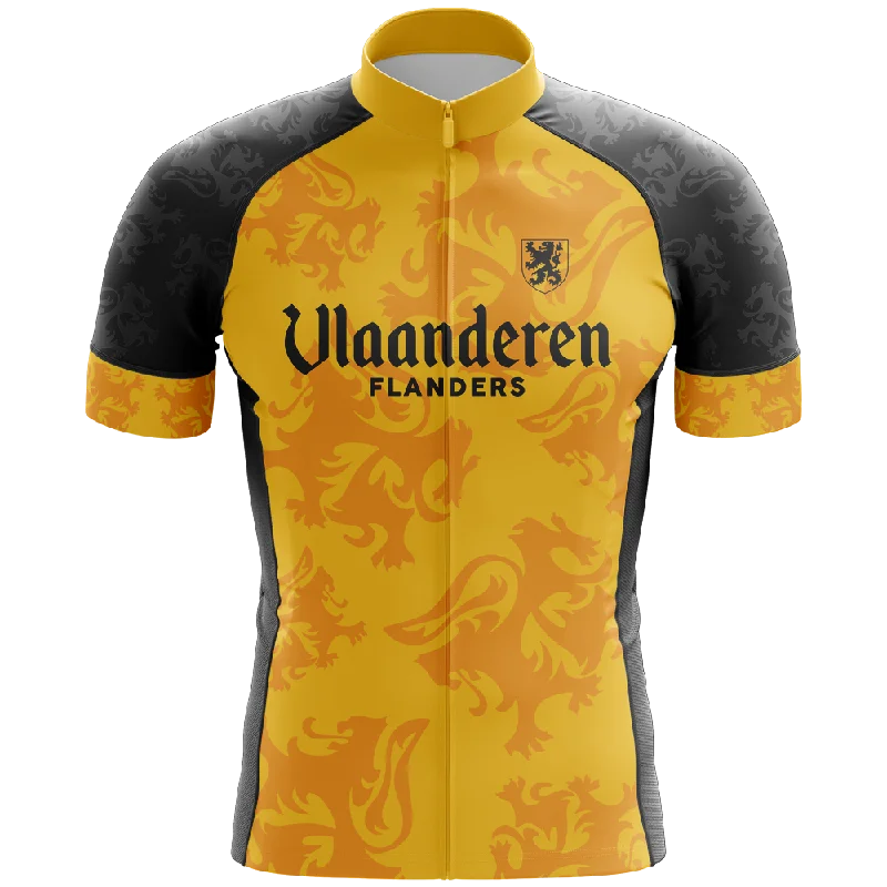 Vlaanderen Flanders Yellow Short Sleeve Cycling Jersey Holiday Jersey Tee